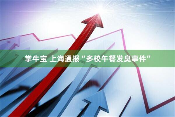 掌牛宝 上海通报“多校午餐发臭事件”