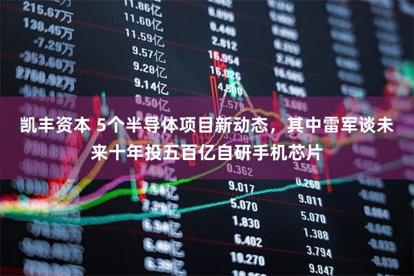 凯丰资本 5个半导体项目新动态，其中雷军谈未来十年投五百亿自研手机芯片