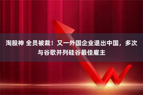 淘股神 全员被裁!又一外国企业退出中国,多次与谷歌并列硅谷最佳雇主