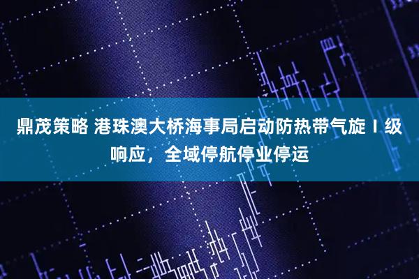 鼎茂策略 港珠澳大桥海事局启动防热带气旋Ⅰ级响应，全域停航停业停运